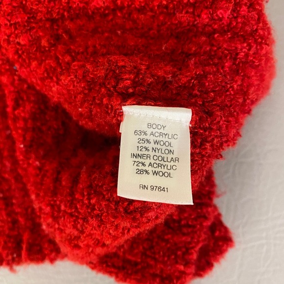 Pure Jill Boucle Sweater Women's Petite‎ XL Red Wool Blend Soft Warm Cozy Knit - Picture 4 of 11